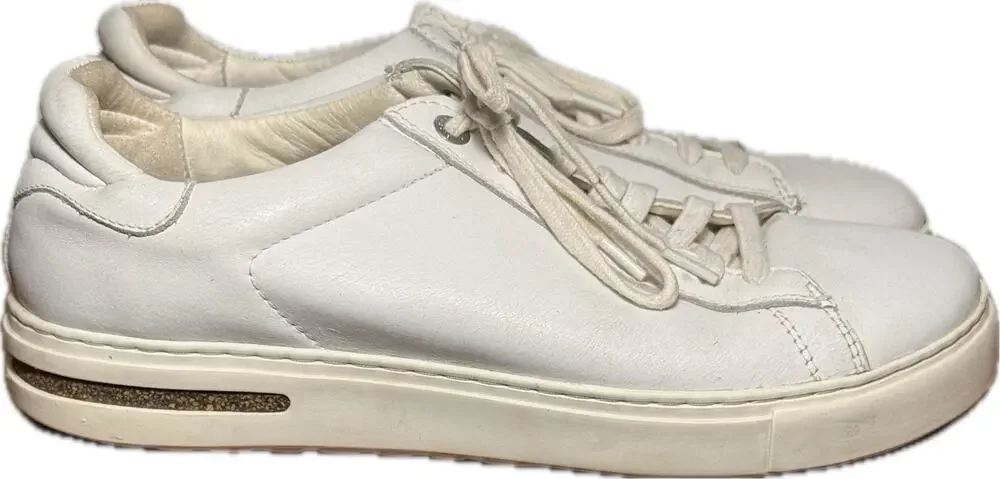 Birkenstock Bend Low White Leather Sneakers Women's 7-7.5 EU 38 Regular